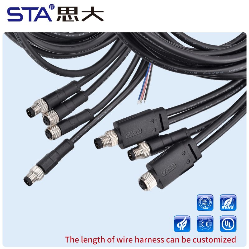 Водонепроницаемый экранированный/неэкранированный литой разъем M8 «папа-мама» 1 к 2, IP67