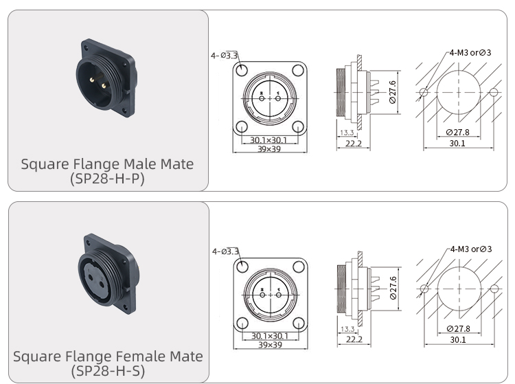 SP28 IP68 Разъем: Промышленный Авиационный Соединитель 45А/380В