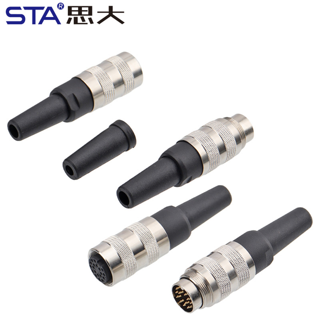 M16 металлический паяемый разъём с пластиковым хвостовиком