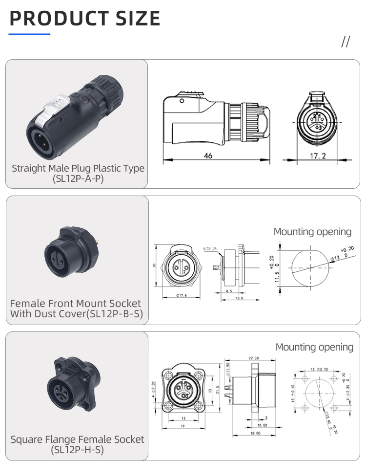 Авиационный штекер SL12 IP68: герметичный водонепроницаемый разъем