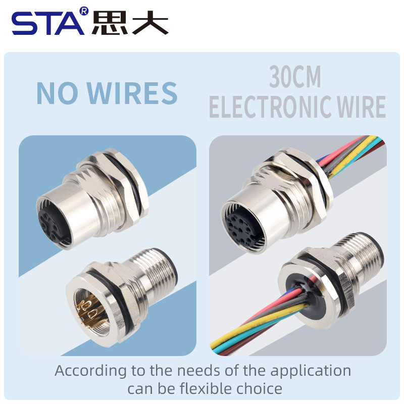 Металлический разъём M12 Solder PG9/M12/M16, фронт/тыл монтаж