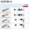 M12 X-код 8 контактов IP67 тип данных Металлический Разборный Разъём