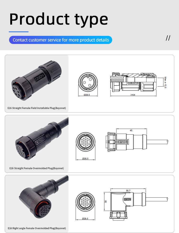 E16 серия 1"-20UNEF байонетный водонепроницаемый разъём IP67/IP68