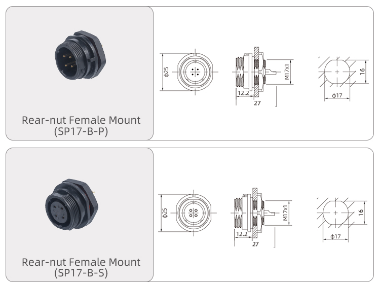SP17 IP68 Разъем: Многоконтактный Герметичный Соединитель Sta