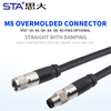 Прямой литой разъем M8 «папа-мама» с демпфирующим разъемом, 3, 4, 5, 6, 8 контактов