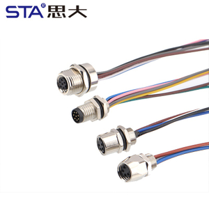 Водонепроницаемый встроенный клеевой разъем M8 IP67 с заливкой, креплением спереди/сзади, с проводом длиной 30 см