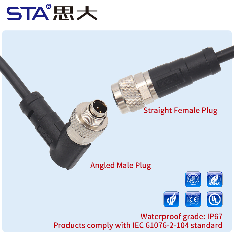 Разъёмы M9 литьевые, прямые и угловые, экранированные/неэкранированные с кабелем PVC/PUR