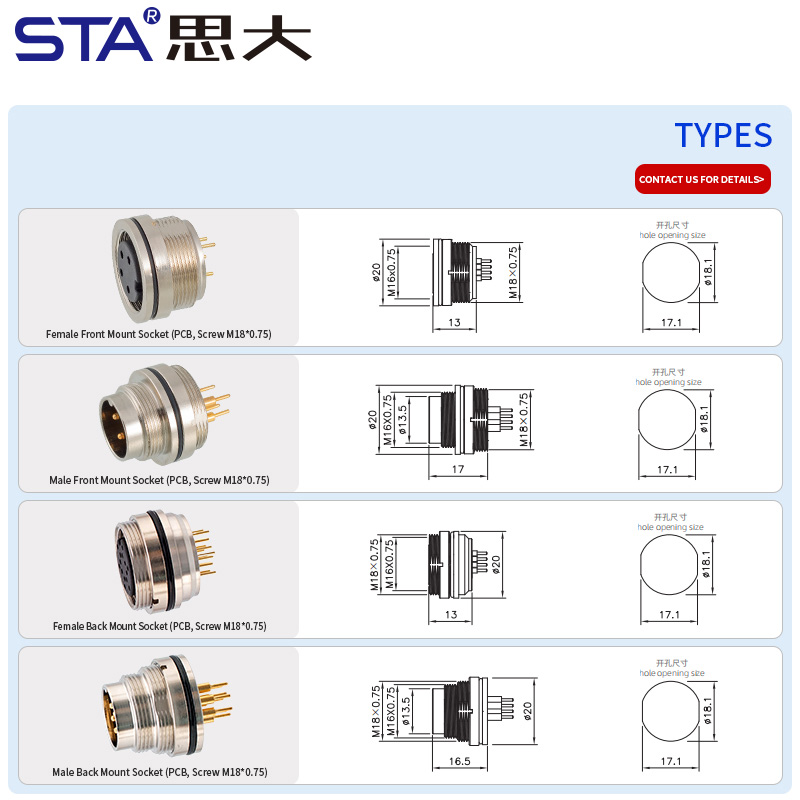 M16 IP67 PCB панельный разъём розетка вилка