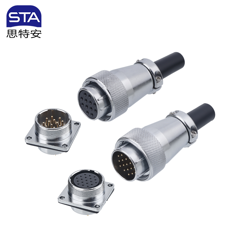 Разъем WS24: Авиационный Штекер и Квадратный фланец Розетка