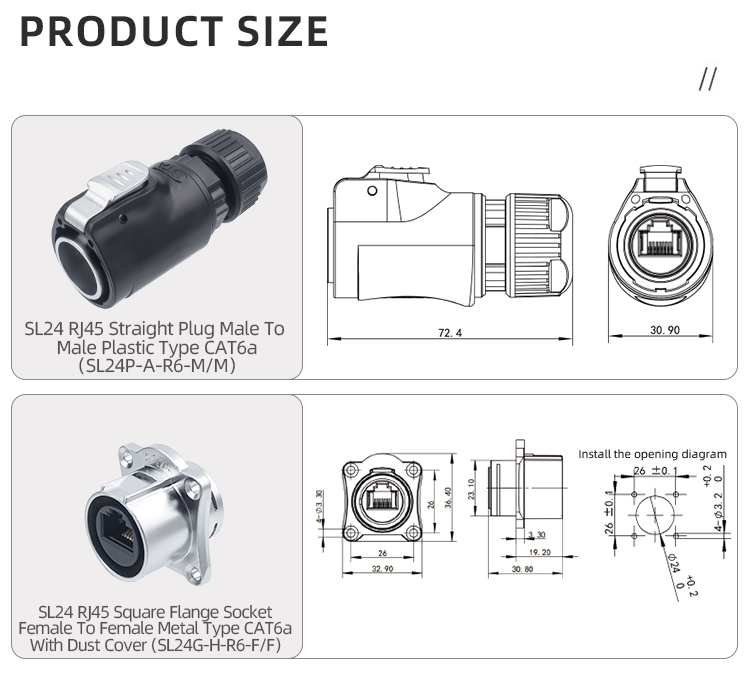 Разъем RJ45 LP24 IP68 | Водонепроницаемый Ethernet-штекер CAT6a