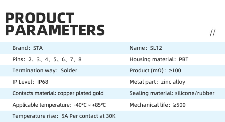 Авиационный штекер SL12 IP68: герметичный водонепроницаемый разъем