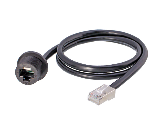 RJ45 IP67 резьбовой панельный разъём с кабелем