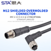 M12 Экранированный Литой Прямой/Угловой Разъём с Кабелем
