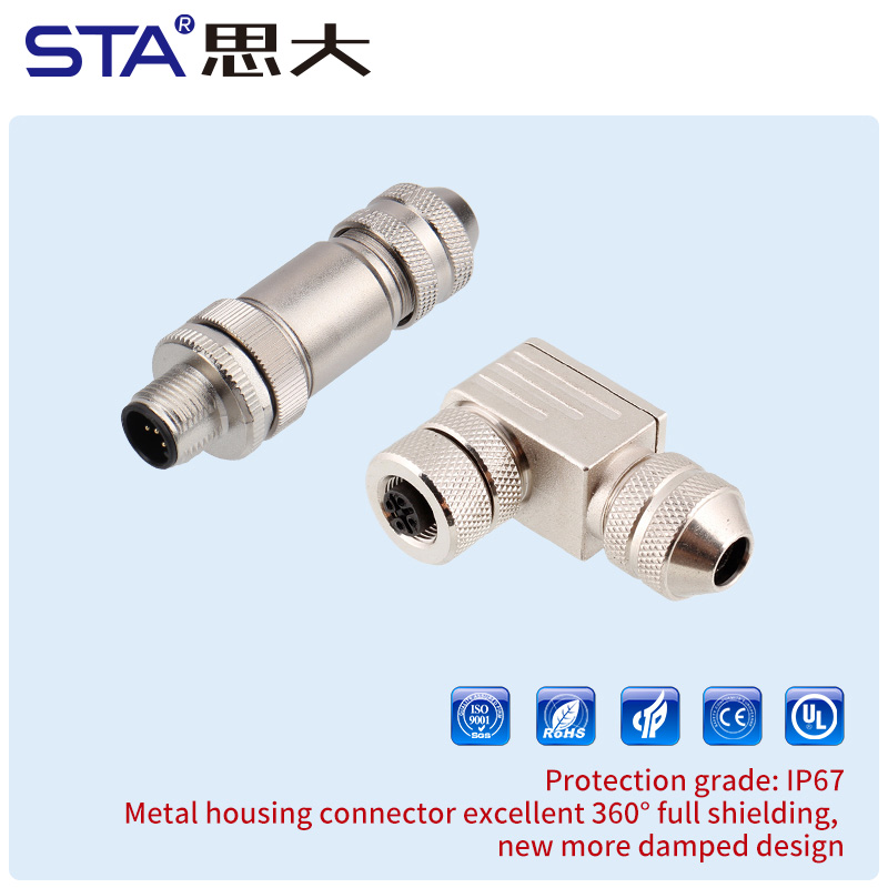 Металлический разъём M12 с винтовым зажимом, водонепроницаемый коннектор для,PG7/PG9