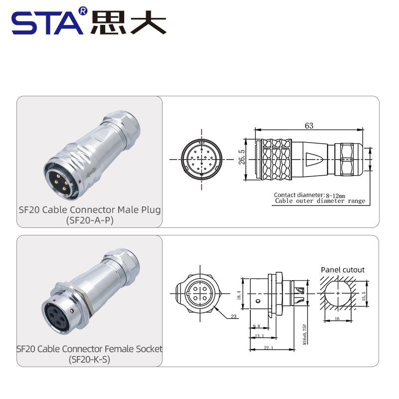 Разъем SF20: Высокомощный Металлический Соединитель IP67