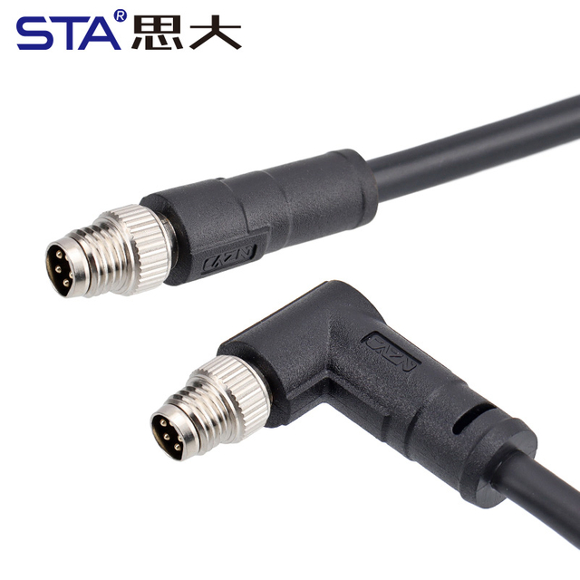 M8 прямые экранированные и неэкранированные литые штекеры с металлическим интерфейсом, 3/4/5 контактов