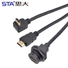 Водонепроницаемая HDMI разъемная панель с зажимом для кабеля IP67