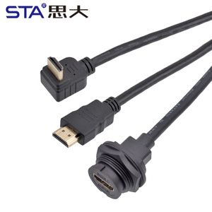 Водонепроницаемая HDMI разъемная панель с зажимом для кабеля IP67