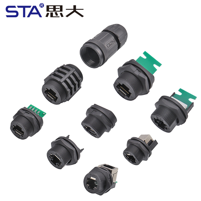 RJ45 IP67 Пластиковый Водонепроницаемый Резьбовой Разъём