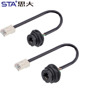RJ45 IP67 Байонетный панельный разъём с кабелем