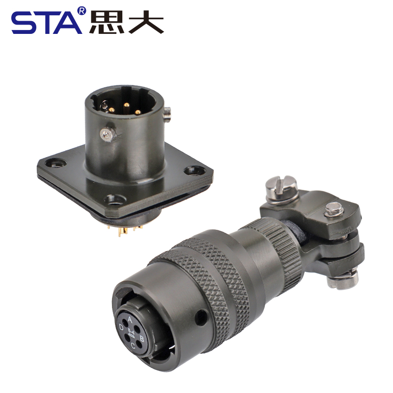 Круглый соединитель военного класса MIL-DTL-26482, типоразмер корпуса 8, 4 контакта.