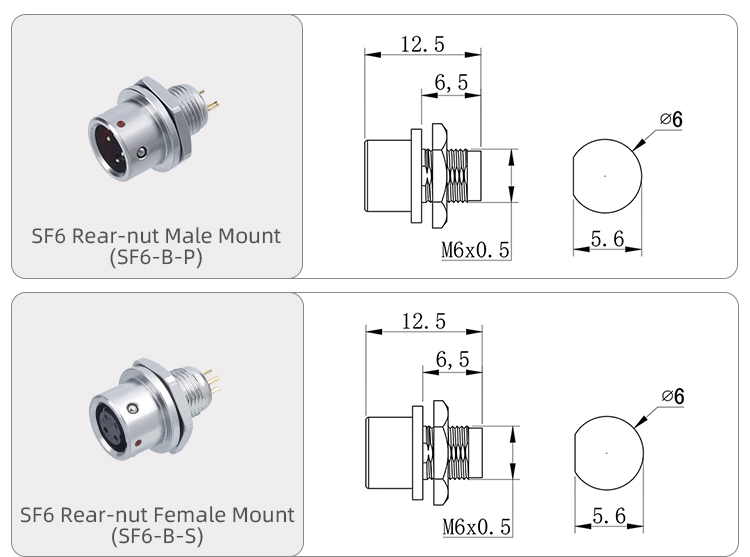 Разъем SF6: IP44 Металлический штекер для питания BMPCC 4K/6K