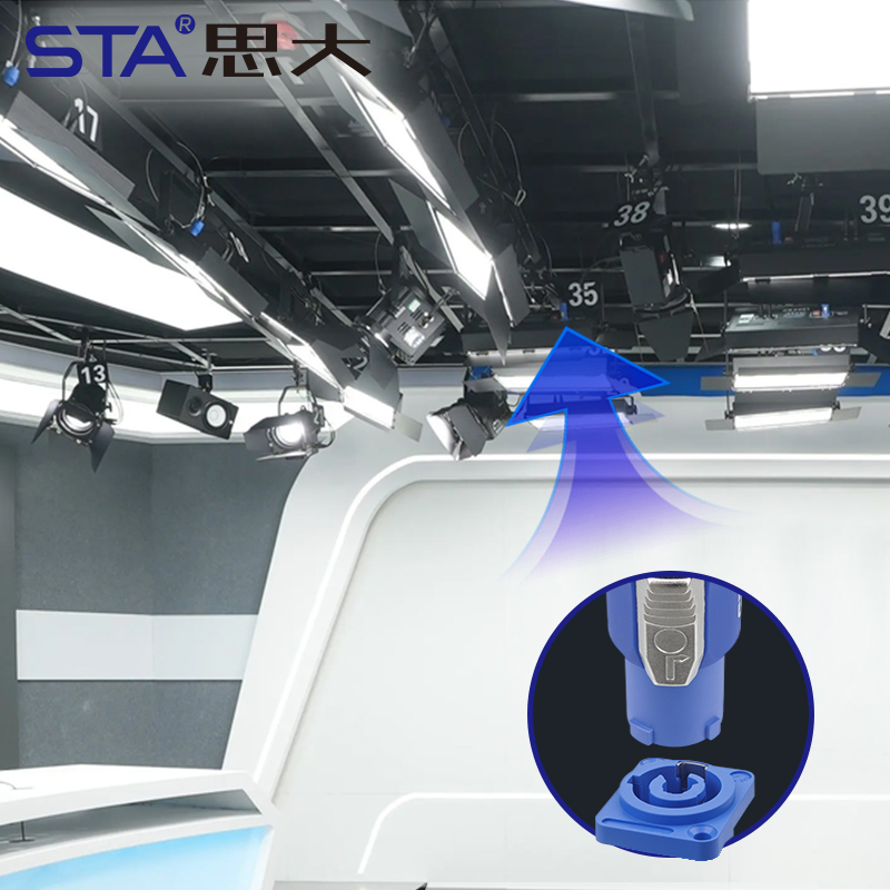 Разъем SNP Powercon: 3-контактный фиксируемый силовой штекер 20A 250V