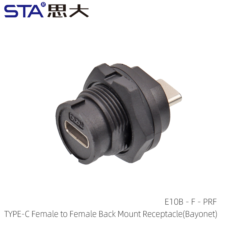 Разъем Type-C IP68: Розетка для Заднего Монтажа Байонет