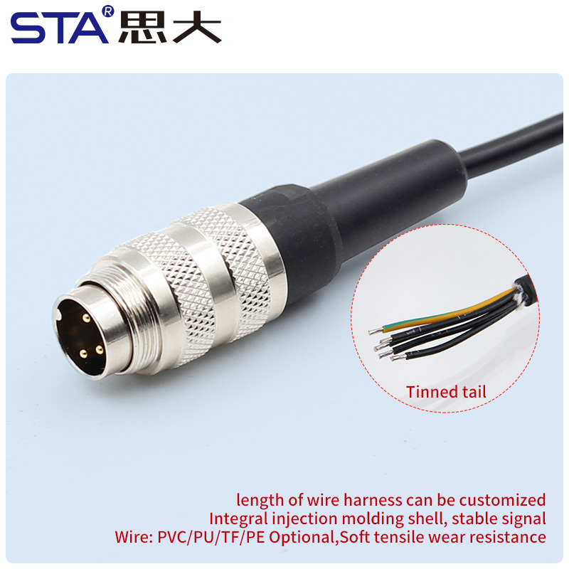 M16 металлический паяемый разъём с пластиковым хвостовиком