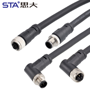 Прямой/угловой литой штекерный соединитель M12 Power Type L-Coded IP67