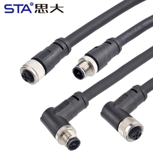 M12 T-код Силовой Литой (Overmolded) Разъём IP67 60V/12A