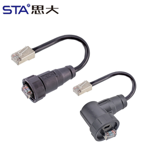 Водонепроницаемый Байонетный штекерный разъем RJ45 IP67 с литой оболочкой