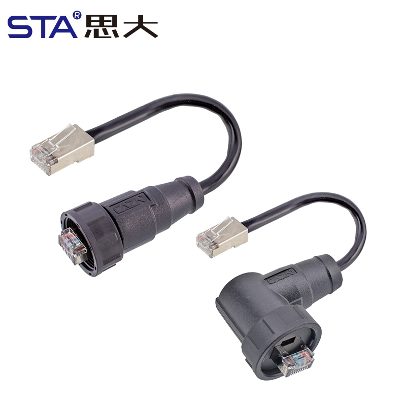 Водонепроницаемый Байонетный штекерный разъем RJ45 IP67 с литой оболочкой