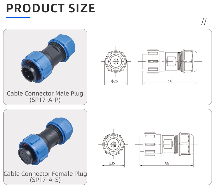 SP17 IP68 Разъем: Многоконтактный Герметичный Соединитель Sta