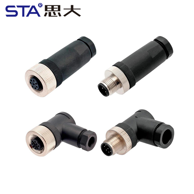 M12 пластиковый в сборе разъём с винтовым соединением, прямой/угловой, IP67, PG7/PG9/PG11