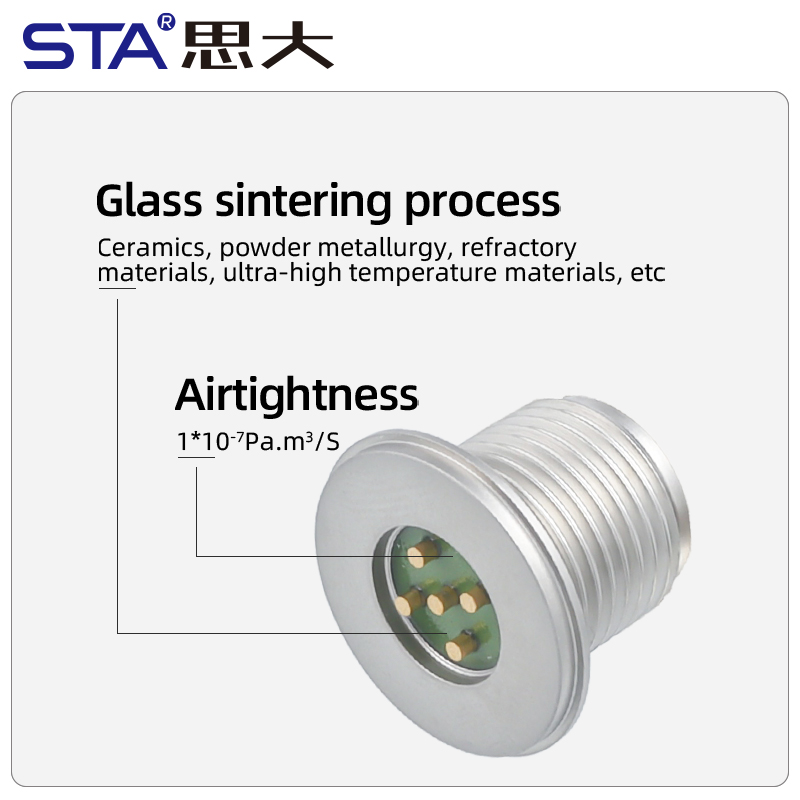 M12 стеклоспечённый герметичный датчик разъём 316L, 4/5 контактов