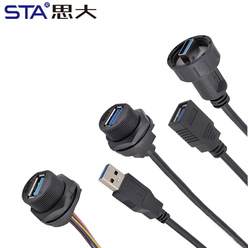 Водонепроницаемый кабель USB 3.0 с разъемом с резьбой 13/16"