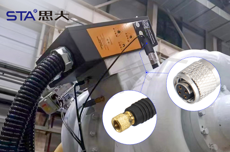 Glass sintering air tightness Tri-axial Sensor Cable Assembly 1/4-28UNF to BNC Connector