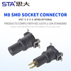 Разъем M8 SMD, с 3, 4, 5, 6, 8 контактов