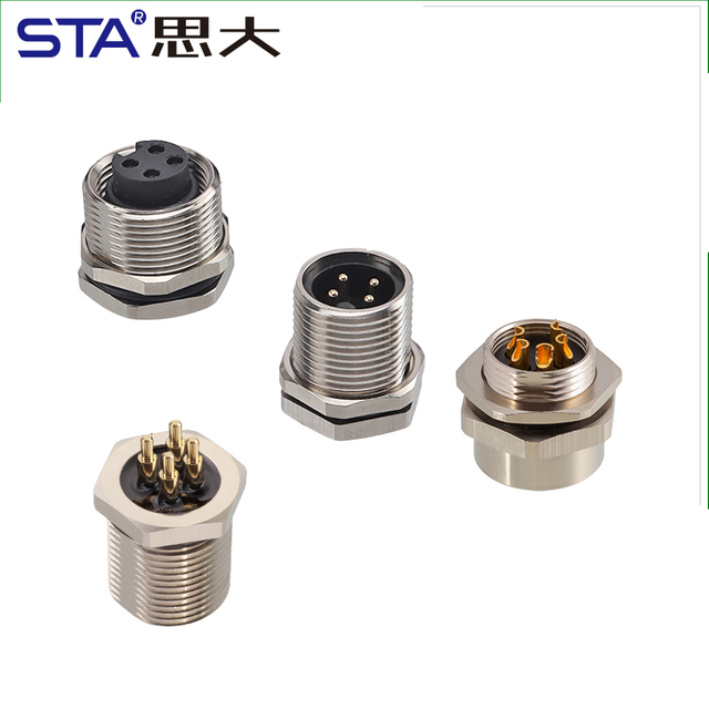 7/8 IP67 металлический панельный подключением пайкой или PCB разъём 3–6 pin