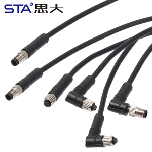 Прямой/угловой литой штекер M5 с 3/4 контактами, водонепроницаемый