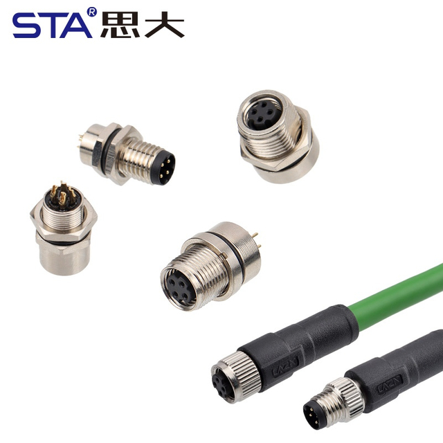 M8 4D Code IP67 Straight / Angled Overmolded Plug Connector