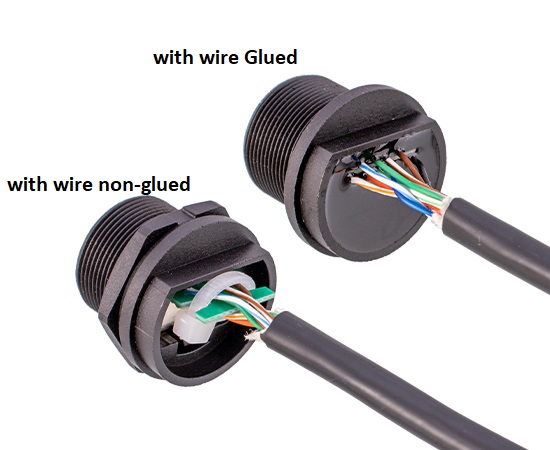 RJ45 IP67 резьбовой панельный разъём с кабелем