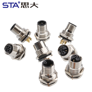 M12 T-Code IP67 силовые панельные разъёмы 12A 60V M16