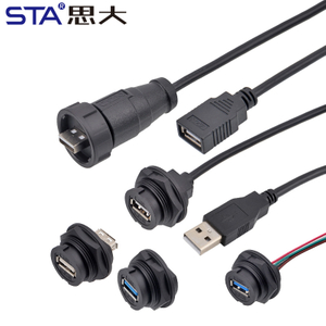  Кабель USB 2.0 с байонетным водонепроницаемым разъемом, литой (опрессованный), IP67/IP68