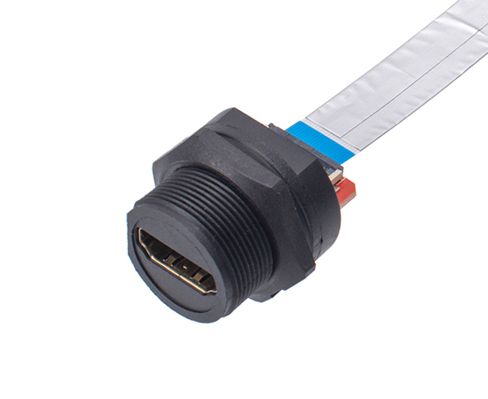 Водонепроницаемый HDMI-разъём с задним монтажом (Back Mount) – кабель FFC HDMI папа, IP67