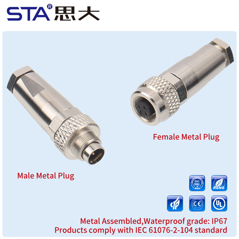 Разъёмы M9 с пайкой, прямые/угловые, металлическая сборка, водонепроницаемые