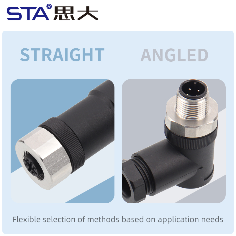 Соединитель из нержавеющей стали 316, пластиковый, IP67, M12, прямой/угловой, штекер/гнездо