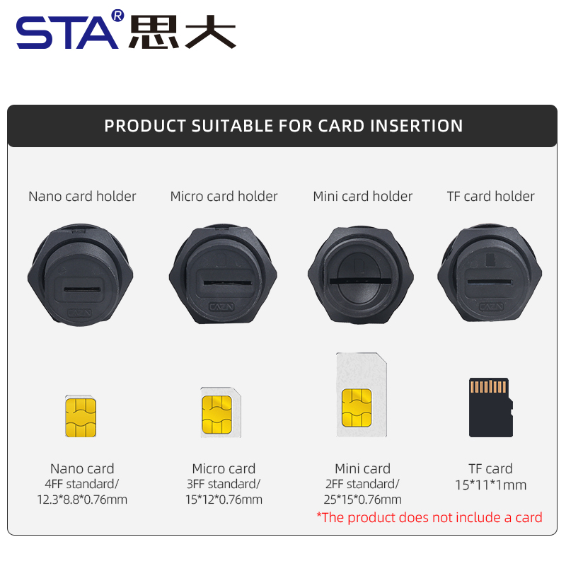 IP67 Водонепроницаемый SD/TF SIM разъём с FPC кабелем