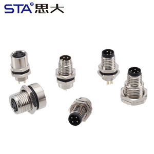 Водонепроницаемый разъем M8 с металлическим интерфейсом, с пайкой, с передним/задним креплением, 3, 4, 5, 6, 8 контактов